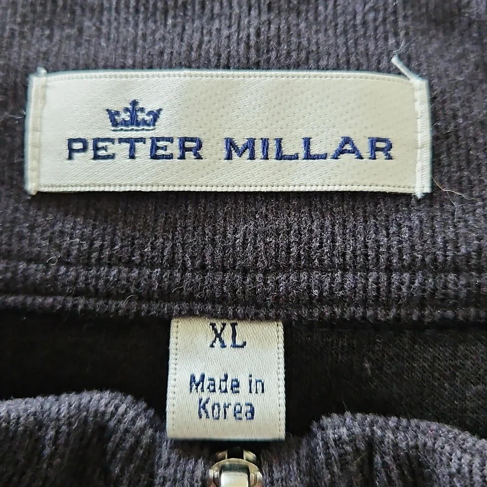 Peter Millar Tri-Blend Melange Fleece *Michigan State*Quarter-Zip Sweater, XL